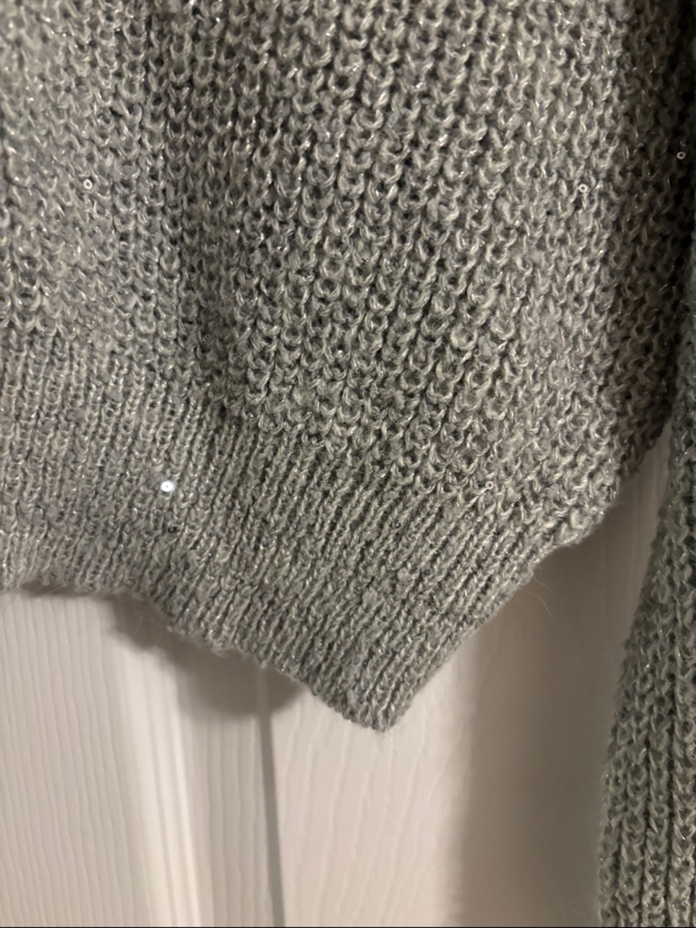 Altar'd State Light Gray Cropped Crewneck Sweater - Picture 5 of 6